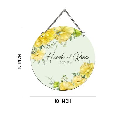 Personalized Couple Name Plate For Anniversary, Engagement, Wedding Wall Decor Hanging Decoration | Gift for Wife Husband, Bhaiya Bhabhi, Di & jiju & Friends